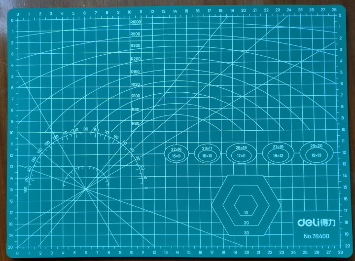 得力（deli）切割垫板 绿色模型垫鼠标垫高密度PVC材质强度高可重复切割结实耐用 A4 (305*225*3mm) 78400怎么样，好用吗，口碑，心得，评价,第2张