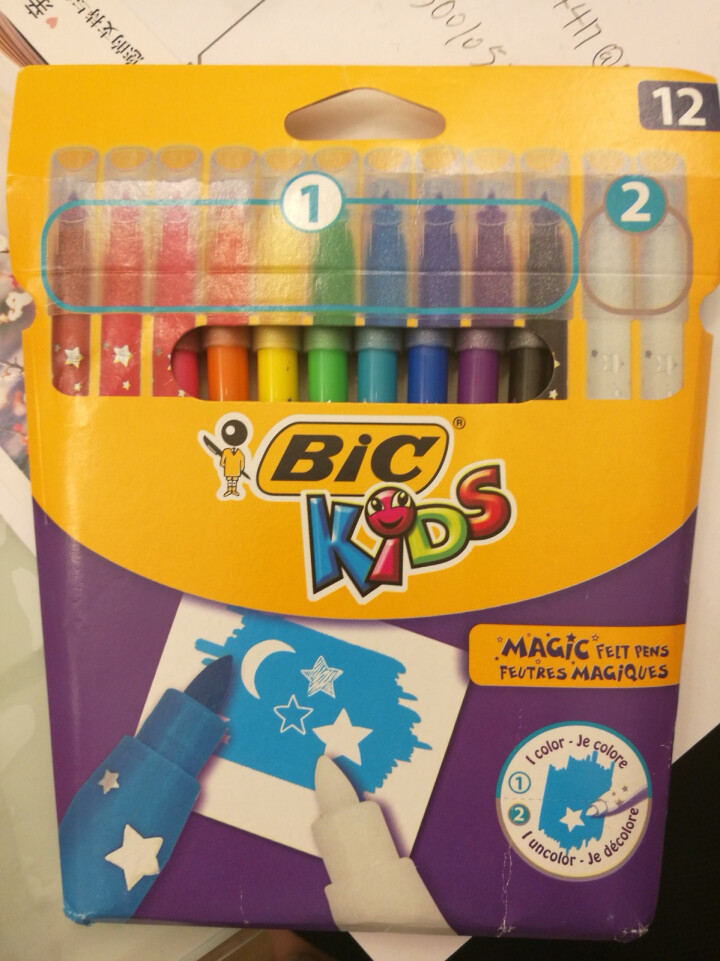 BIC  Kids 比克儿童魔法可擦水彩笔（10色+2支可擦笔）进口文具 儿童学生绘画画画水彩笔怎么样，好用吗，口碑，心得，评价，试用报告,第2张