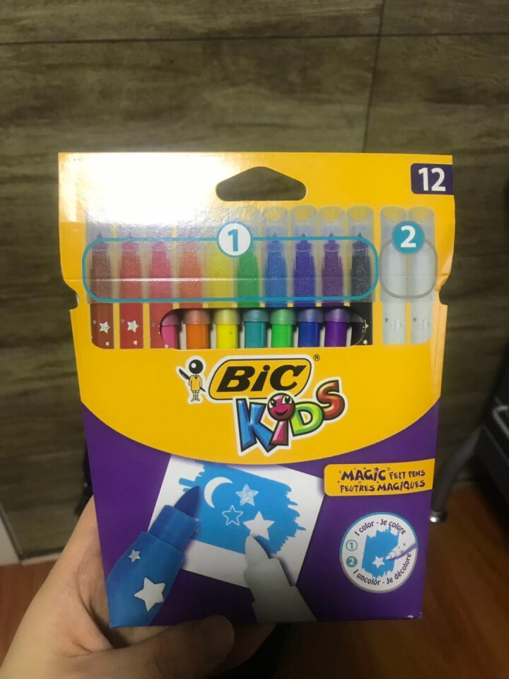 BIC  Kids 比克儿童魔法可擦水彩笔（10色+2支可擦笔）进口文具 儿童学生绘画画画水彩笔怎么样，好用吗，口碑，心得，评价，试用报告,第2张