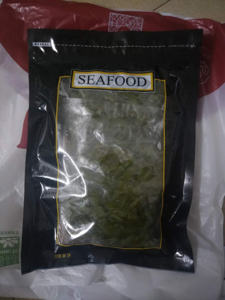 美味研 冷冻薄切海唇片 盐渍裙带菜海白菜海藻 600g 袋装 海鲜水产怎么样，好用吗，口碑，心得，评价，试用报告,第2张