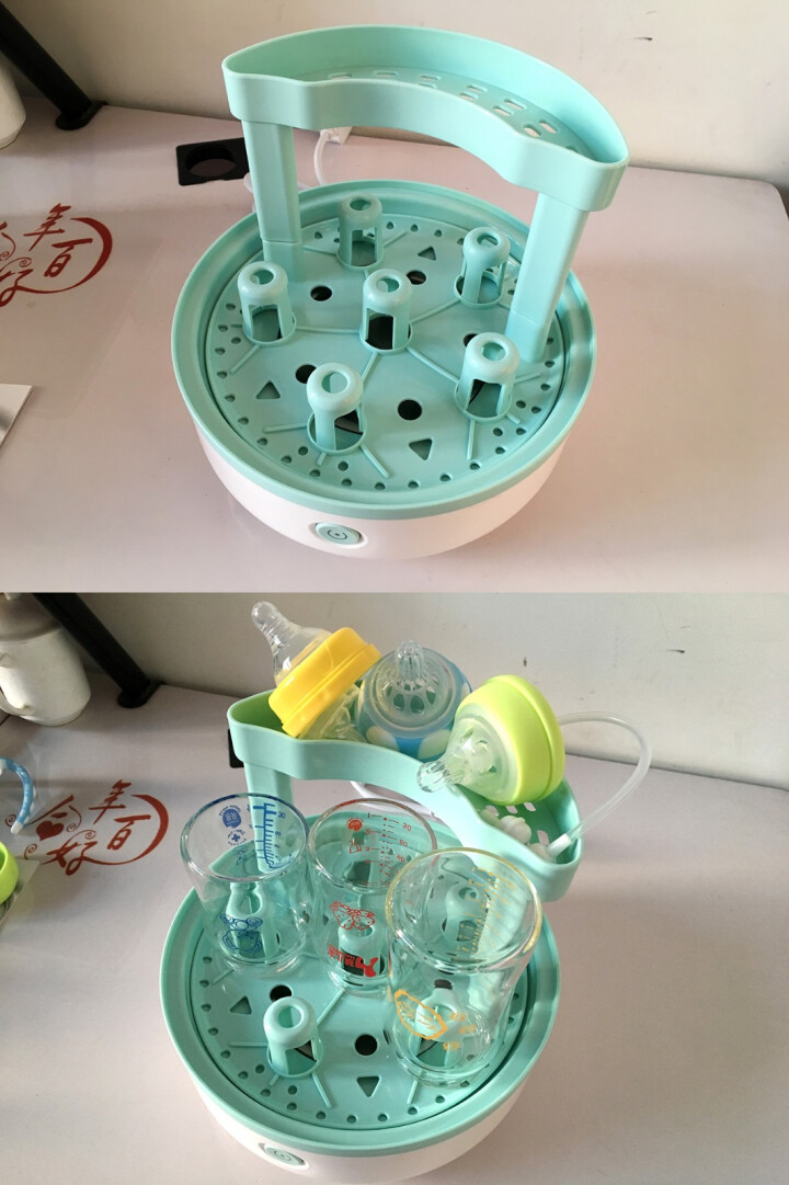 鲸之爱婴儿奶瓶消毒器多功能蒸汽消毒锅大容量恒温器机防干烧 浅绿色怎么样，好用吗，口碑，心得，评价，试用报告,第5张