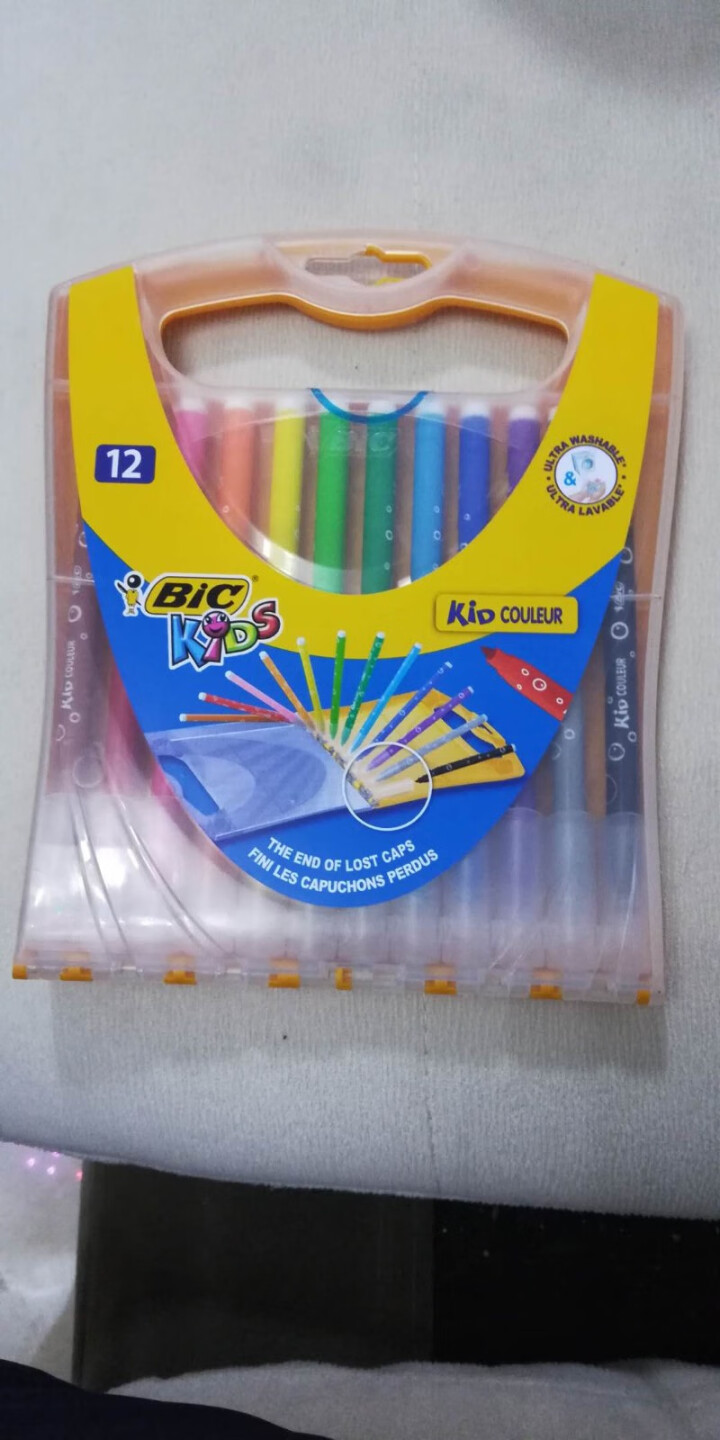 BIC  Kids 比克儿童易水洗水彩笔 12色彩虹便携盒 进口文具儿童绘画画笔怎么样，好用吗，口碑，心得，评价，试用报告,第2张