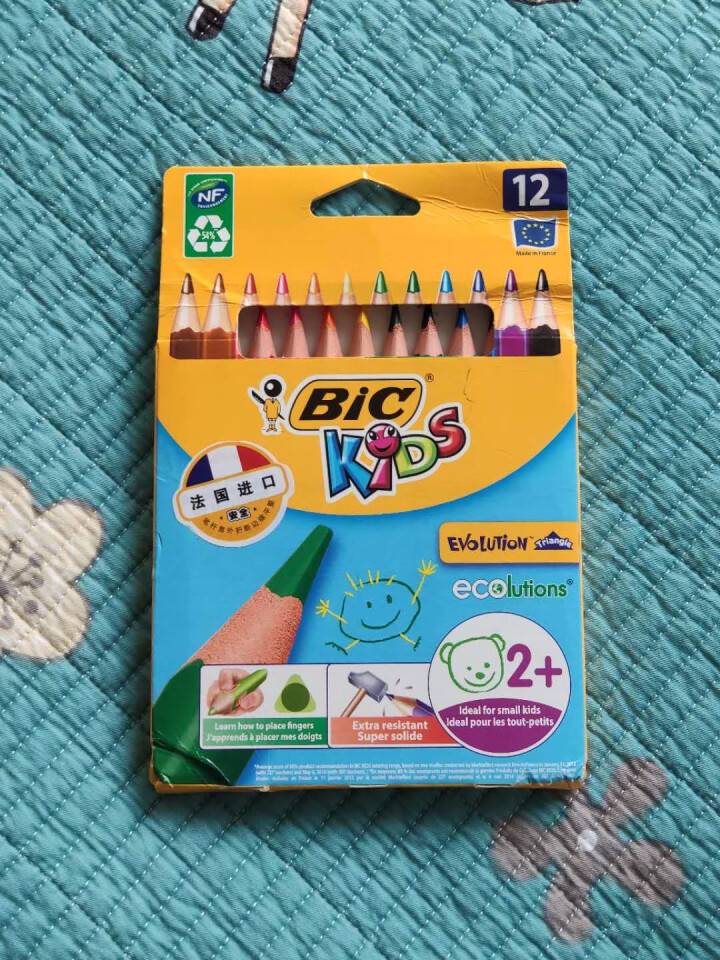 BIC Kids 比克儿童Evolution环保无木粗杆彩色铅笔（12色）法国进口文具 儿童绘画彩色 环保彩铅12色怎么样，好用吗，口碑，心得，评价，试用报告,第2张