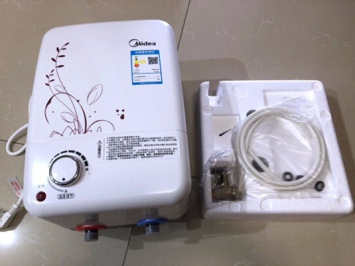 美的（Midea）电热水器60升80L双管速热一级能效变频遥控2100W 厨宝下出水F05,第2张