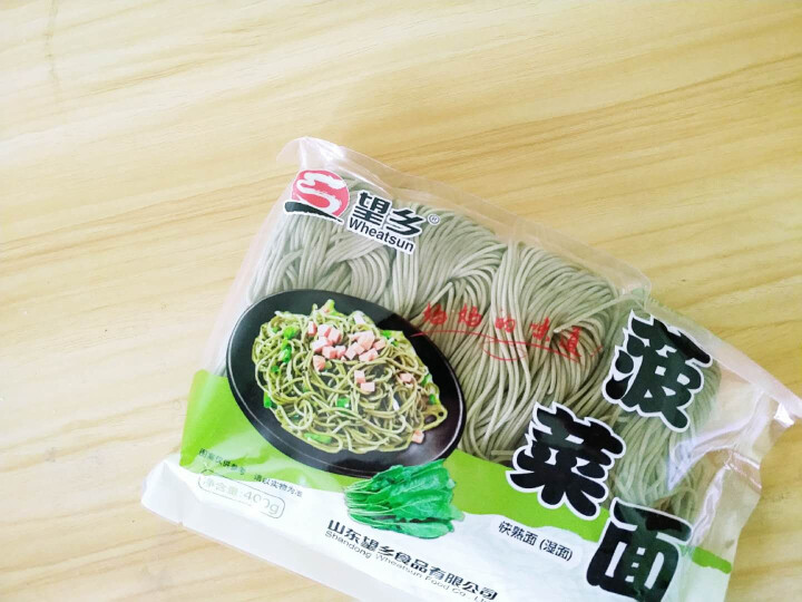 望乡（Wheatsun）菠菜面400g袋装鲜面条快熟面湿面蔬菜面火锅面筋道耐煮半干挂面 菠菜面怎么样，好用吗，口碑，心得，评价，试用报告,第2张