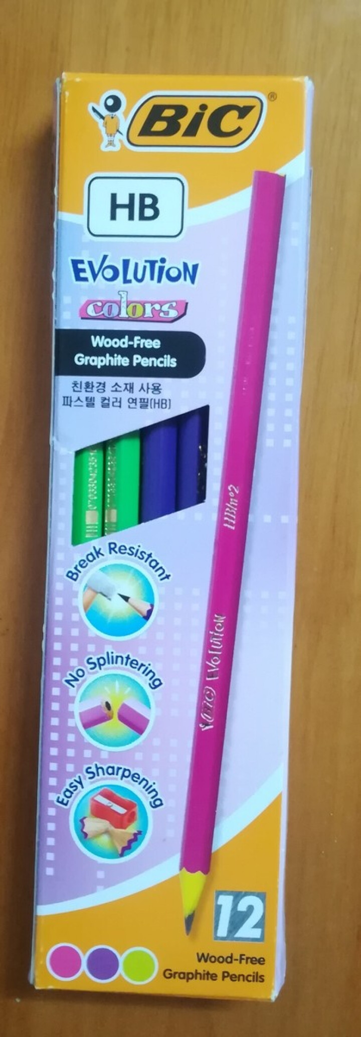 比克BIC Evolution 无木HB铅笔（多色混合盒装）巴西进口法国文具 彩色HB铅笔 环保铅笔 女孩铅笔怎么样，好用吗，口碑，心得，评价，试用报告,第2张