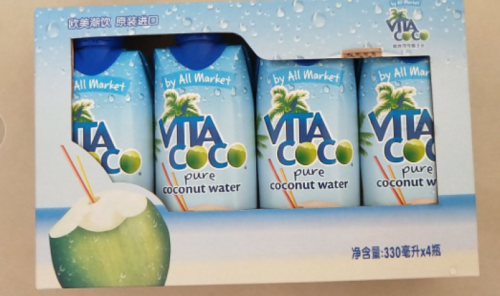 唯他可可（Vita Coco）天然椰子水进口NFC果汁饮料330ml*4瓶怎么样，好用吗，口碑，心得，评价，试用报告,第2张