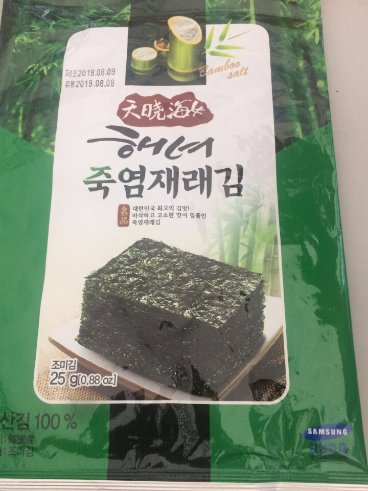 韩国进口 天晓海女海苔大片装 香脆紫菜零食即食海苔寿司海苔儿童海苔脆片竹盐味25g怎么样，好用吗，口碑，心得，评价，试用报告,第2张