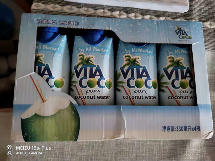 唯他可可（Vita Coco）天然椰子水进口NFC果汁饮料330ml*4瓶怎么样，好用吗，口碑，心得，评价，试用报告,第2张