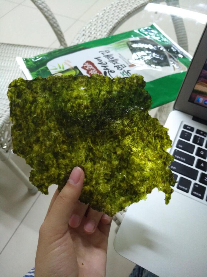 韩国进口 天晓海女海苔紫菜 儿童即食海苔脆片休闲零食大片装25g 竹盐味怎么样，好用吗，口碑，心得，评价，试用报告,第4张