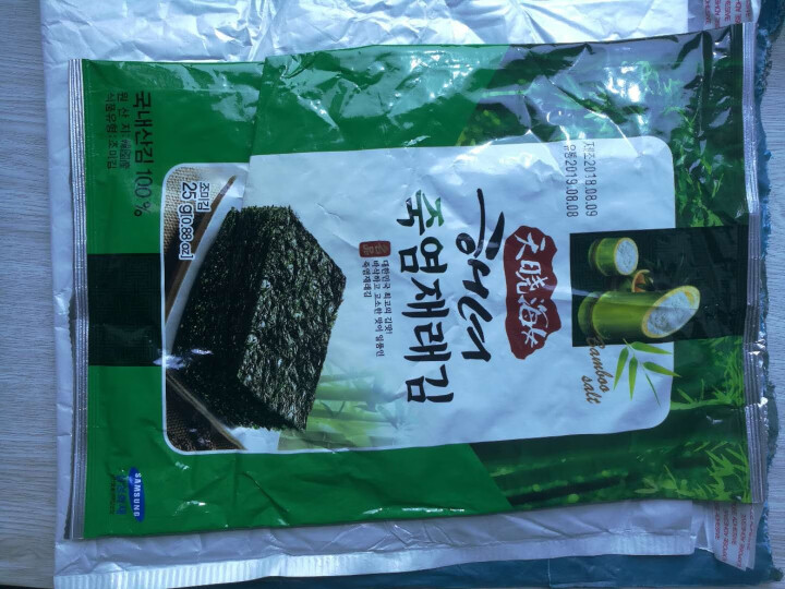 韩国进口 天晓海女海苔紫菜 儿童即食海苔脆片休闲零食大片装25g 竹盐味怎么样，好用吗，口碑，心得，评价，试用报告,第2张