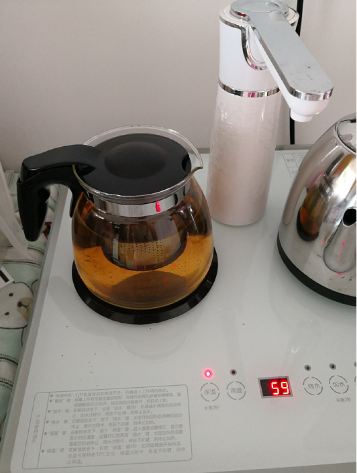 沁园（QINYUAN）茶吧机 家用多功能智能温热型立式饮水机 珍珠白 LNS581,第6张