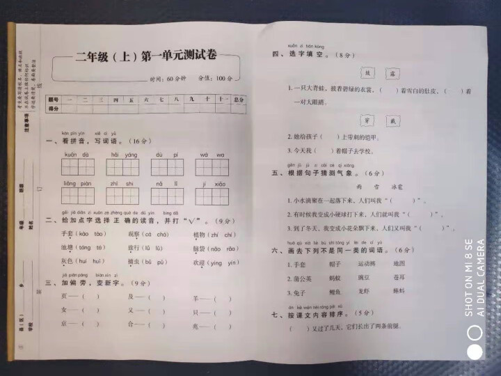 2019二年级上册名师教你冲刺期末100分彩绘试卷语文数学 小学2年级 语文人教版怎么样，好用吗，口碑，心得，评价，试用报告,第3张