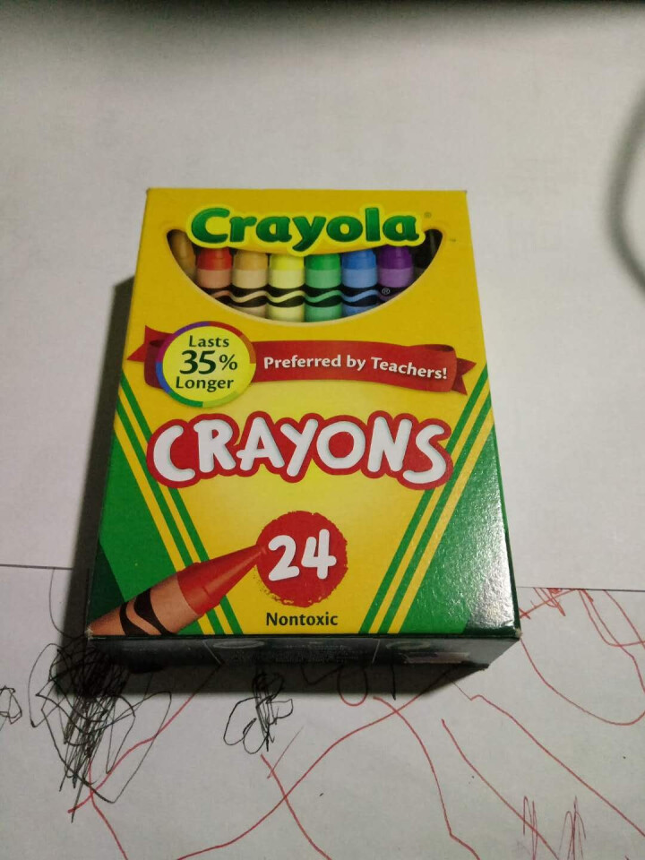 美国绘儿乐Crayola 儿童绘画 画笔工具 彩色蜡笔套装 学生绘画练习 24色标准蜡笔52,第6张