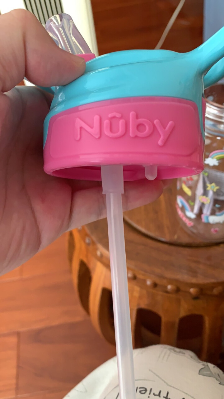 Nuby（努比）吸管杯 宝宝水杯喝水杯 便携提手杯 儿童tritan吸管杯运动水杯 耐摔易携带 540ml,第2张