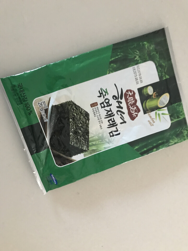 韩国进口 天晓海女海苔紫菜 儿童即食海苔脆片休闲零食大片装25g 竹盐味怎么样，好用吗，口碑，心得，评价，试用报告,第2张