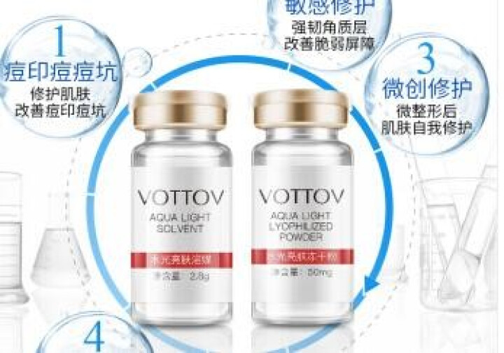 薇特薇（VOTTOV）水光亮肤冻干粉去祛痘印痘坑收缩毛孔去红血丝角质层寡液肽原液精华液一盒6组12支怎么样，好用吗，口碑，心得，评价，试用报告,第4张