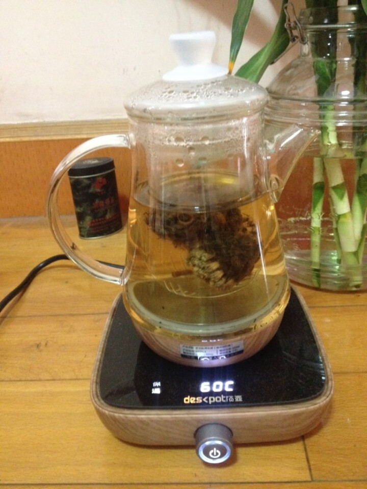 顶壶(deskpot)黑茶煮茶器全自动煮茶壶玻璃花茶壶蒸汽喷淋式茶壶多功能养生壶电水壶 0.6L 橡木色怎么样，好用吗，口碑，心得，评价，试用报告,第2张