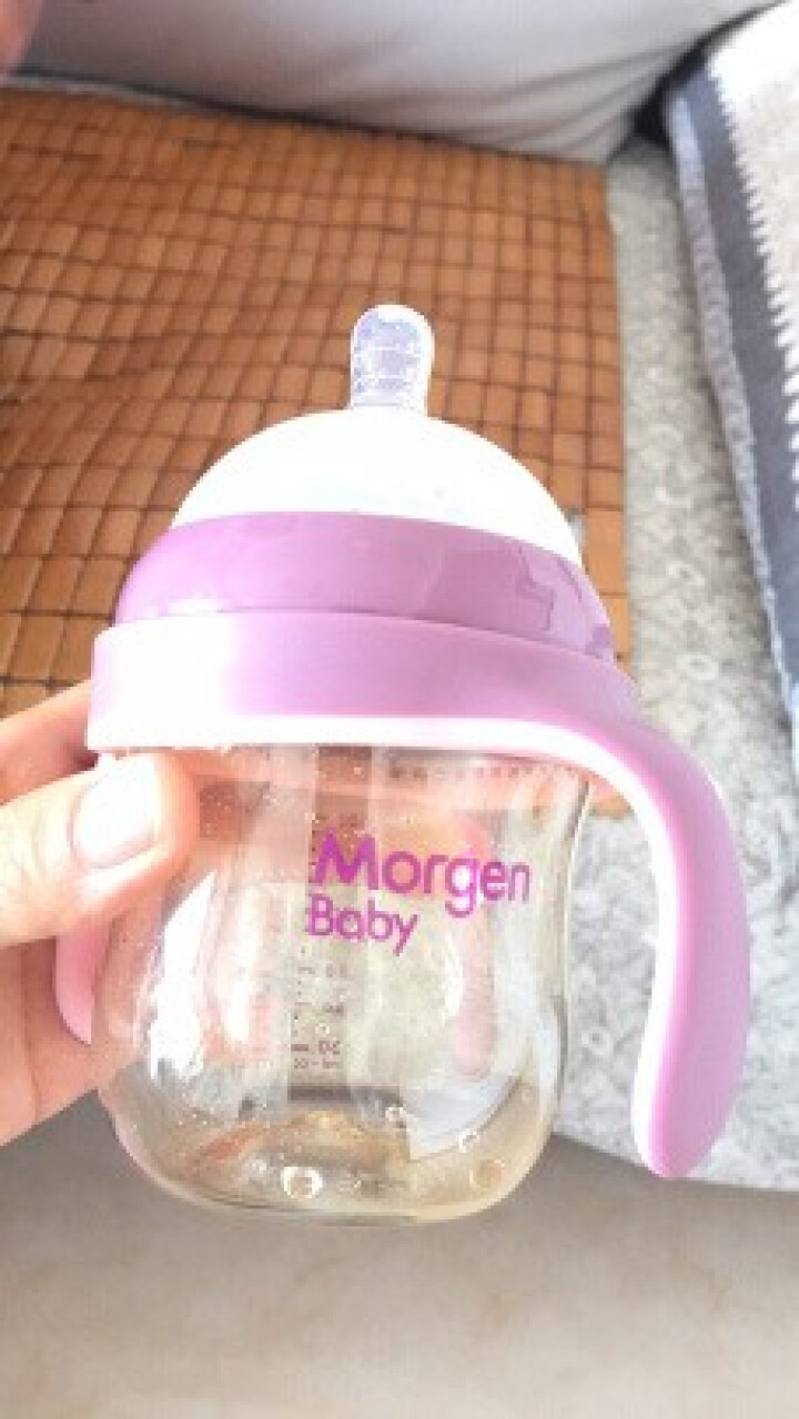 MorgenBaby 仿母乳奶瓶ppsu戒奶断奶嘴重力球吸管奶瓶防胀气防呛奶宽口径仿真奶瓶母乳实感 180ml 梦幻紫 S孔  赠3支下阶段奶嘴怎么样，好用吗，,第2张