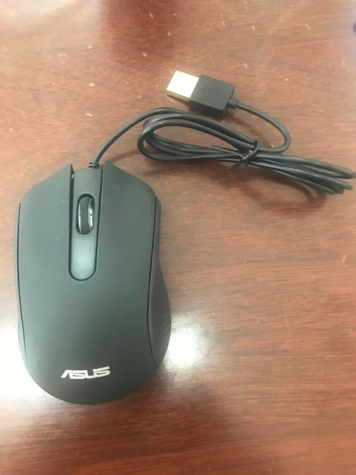 华硕（ASUS） 有线USB鼠标 笔记本台式电脑通用家用鼠标黑色 AE,第4张