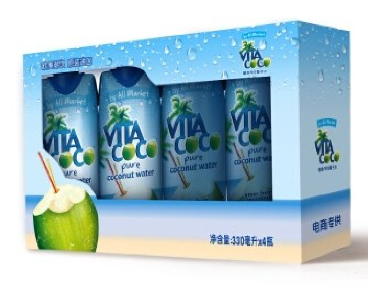 唯他可可（Vita Coco）天然椰子水进口NFC果汁饮料330ml*4瓶怎么样，好用吗，口碑，心得，评价，试用报告,第2张