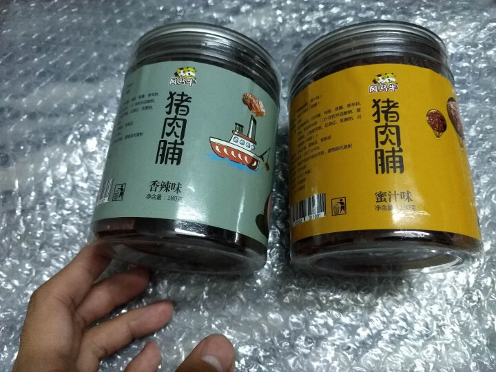 风马牛 肉干肉脯休闲零食猪肉脯靖江特产2018新款 360g/2罐 蜜汁香辣原味3种口味 1罐蜜汁 1罐香辣怎么样，好用吗，口碑，心得，评价，试用报告,第2张