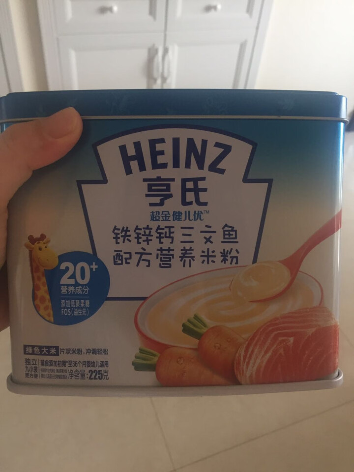 亨氏 官方旗舰店（Heinz）婴幼儿超金健儿优 宝宝米粉 辅食添加初期 铁锌钙三文鱼225克怎么样，好用吗，口碑，心得，评价，试用报告,第2张