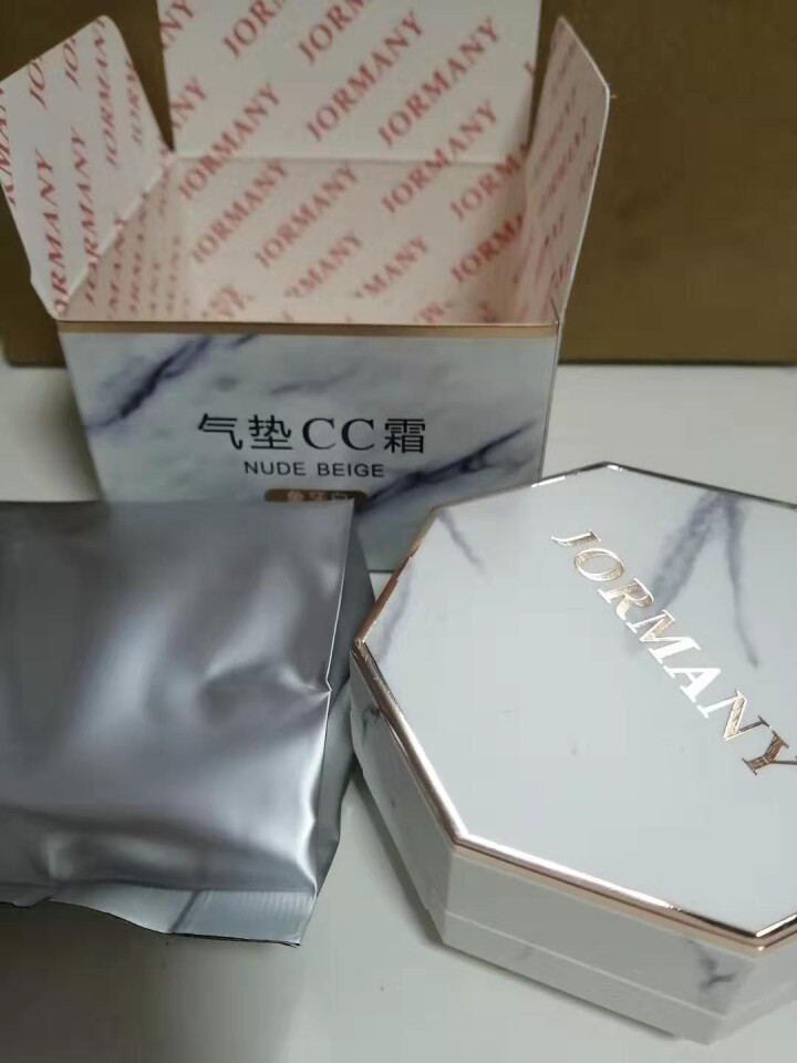 乔曼妮（JORMANY）气垫BB霜CC霜粉底液粉饼韩国同款15g*2遮暇保湿控油裸妆大理石 魅惑象牙白怎么样，好用吗，口碑，心得，评价，试用报告,第2张