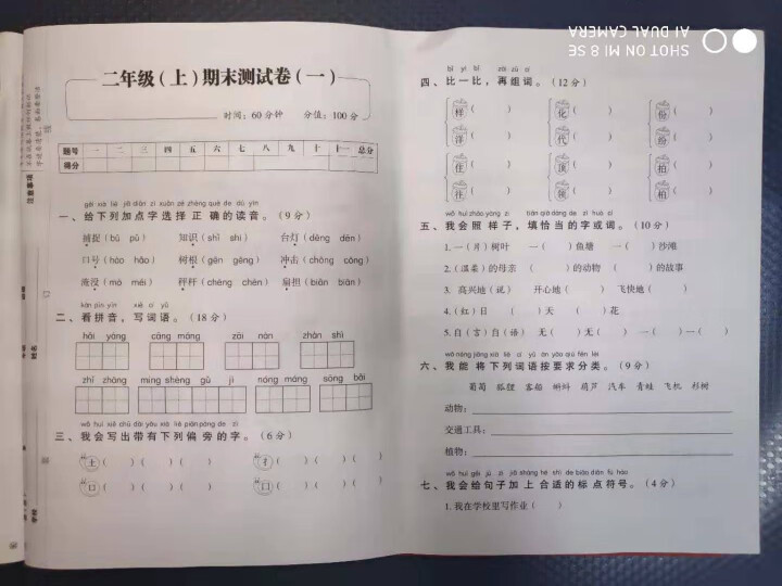 2019二年级上册名师教你冲刺期末100分彩绘试卷语文数学 小学2年级 语文人教版怎么样，好用吗，口碑，心得，评价，试用报告,第4张