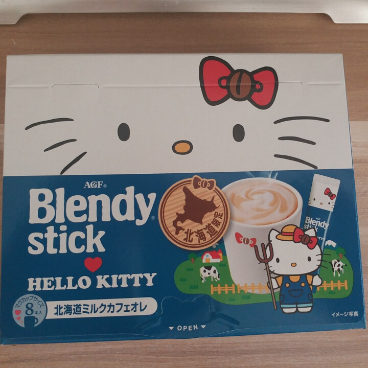 日本进口 AGF blendy hello kitty限定速溶草莓牛奶奶茶 冷热冲调剂 礼盒装 牛奶咖啡8条装怎么样，好用吗，口碑，心得，评价，试用报告,第2张