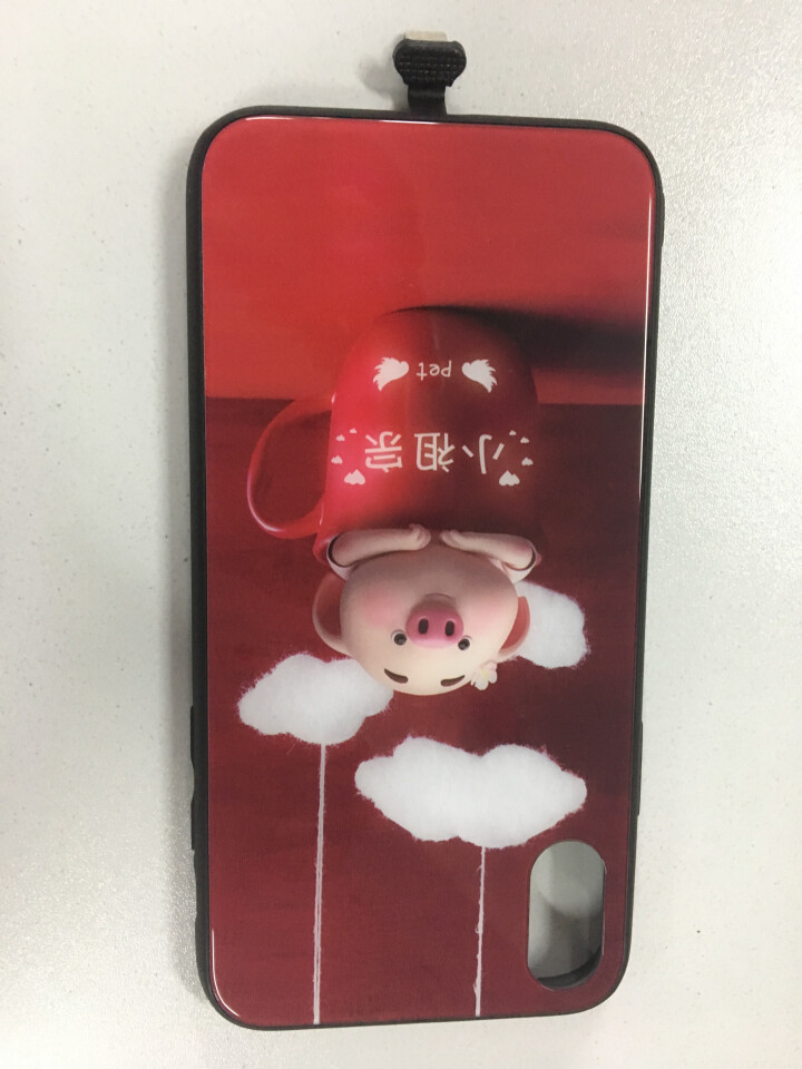 【来电发光】 苹果x/xs/xr手机壳iphone7p/8plus套智能夜光潮男女情侣可爱卡通玻璃壳 红杯猪小屁【情侣款】 苹果x/xs【5.8英寸】怎么样，好,第3张