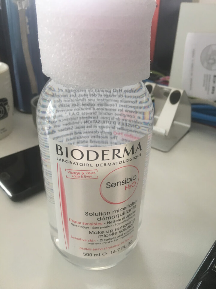 法国贝德玛（Bioderma）舒妍多效洁肤液500ml （卸妆水 深层清洁 粉水 舒缓保湿 敏感肌 眼唇 原装进口）怎么样，好用吗，口碑，心得，评价，试用报告,第4张