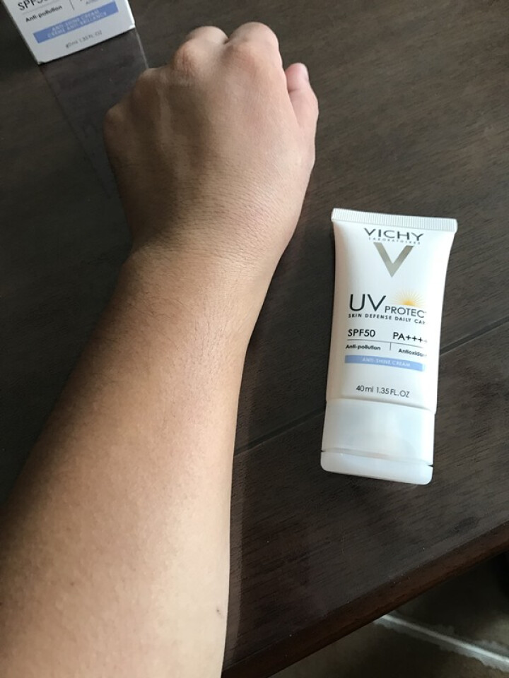 薇姿（VICHY）丝缎柔润每日防晒霜 SPF50 PA++++ 40ml（质地轻薄 滋润防脱妆  法国原装进口）怎么样，好用吗，口碑，心得，评价，试用报告,第4张