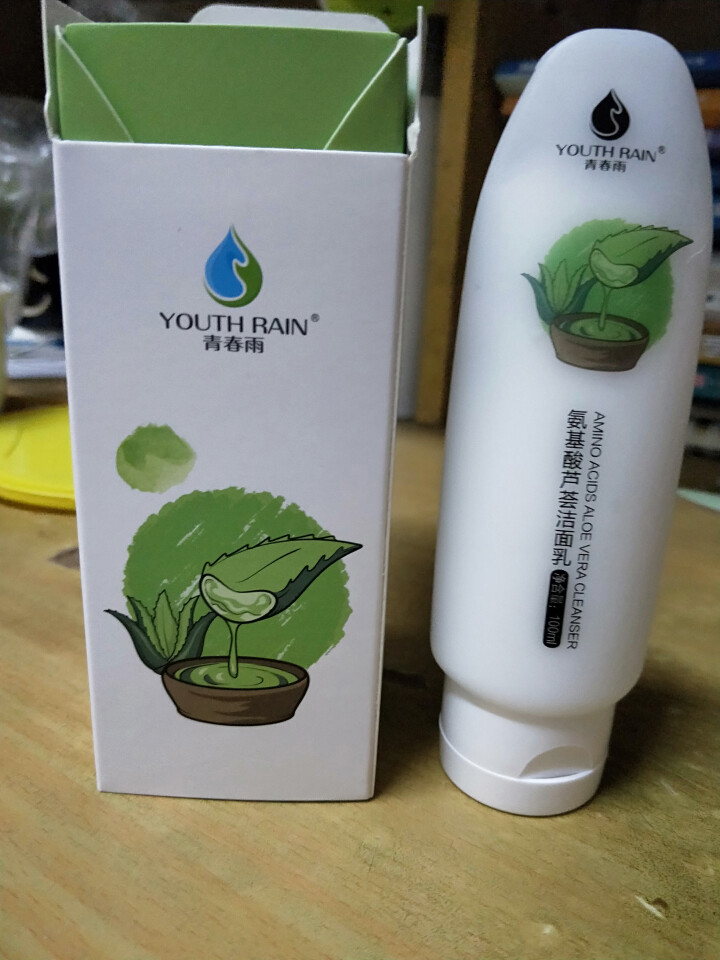 青春雨（YOUTH RAIN）氨基酸芦荟洁面乳100ml 洗面奶男女通用 保湿补水 控油祛痘深层清洁 1支装怎么样，好用吗，口碑，心得，评价，试用报告,第2张