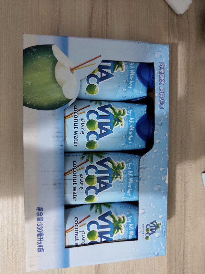 唯他可可（Vita Coco）天然椰子水进口NFC果汁饮料330ml*4瓶怎么样，好用吗，口碑，心得，评价，试用报告,第2张