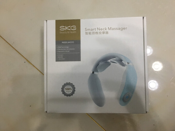 SKG颈椎按摩器颈部按摩仪语音提示热敷护颈仪充电便携 脖子牵引器 无线低频脉冲(月牙蓝)怎么样，好用吗，口碑，心得，评价，试用报告,第4张