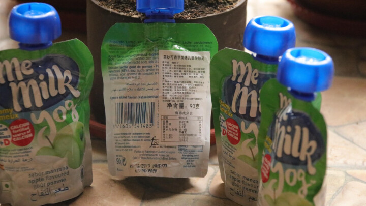 美妙可(me milk)青苹果味儿童酸奶酸酸乳90g*4袋进口宝宝酸奶零食果泥 12个月以上怎么样，好用吗，口碑，心得，评价，试用报告,第3张