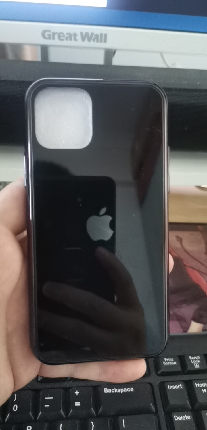 JJMM iphone11proMax手机壳新款电镀软边钢化玻璃苹果11个性网红全包防摔壳套潮款 亮面黑【送全屏钢化膜】 iphone11pro（5.8英寸）怎,第2张