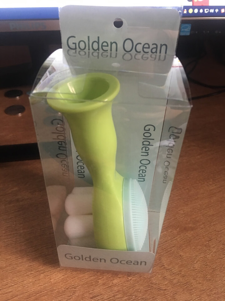 GoldenOcean金海洋梅花双面洗脸刷 站立式软毛硅胶洗脸刷 去黑头去角质 洗脸扑洁面刷 草绿色怎么样，好用吗，口碑，心得，评价，试用报告,第3张