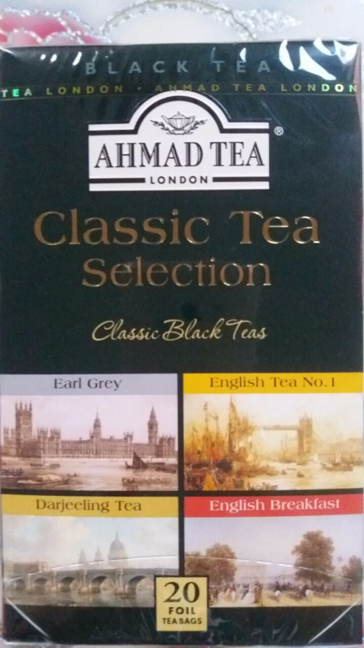 英国亚曼AHMAD TEA经典红茶四口味组合装 伯爵红茶大吉岭早餐红茶袋泡茶2g*20袋怎么样，好用吗，口碑，心得，评价，试用报告,第2张