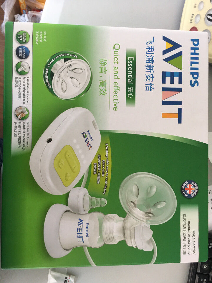 飞利浦新安怡 英国品牌 AVENT 单边电动手动两用吸乳器/吸奶器 适用所有标口奶瓶 SCF902/12怎么样，好用吗，口碑，心得，评价，试用报告,第2张