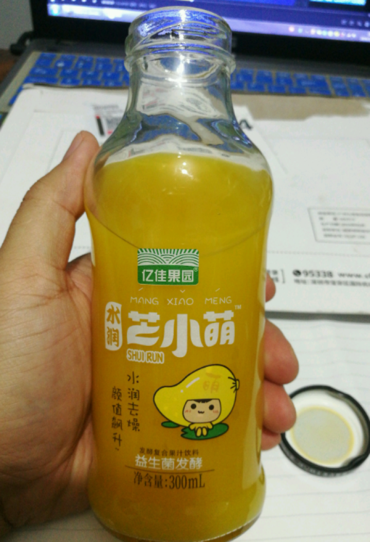 亿佳果园 芒果汁果汁饮料益生菌发酵整箱包邮量贩装300ml*8玻璃瓶怎么样，好用吗，口碑，心得，评价，试用报告,第7张