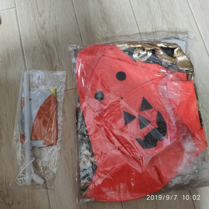 万圣节服装儿童 男孩女孩衣服万圣节面具cosplay装饰品道具忍者披风礼物幼儿园演出表演服饰 金色南瓜披风,第5张