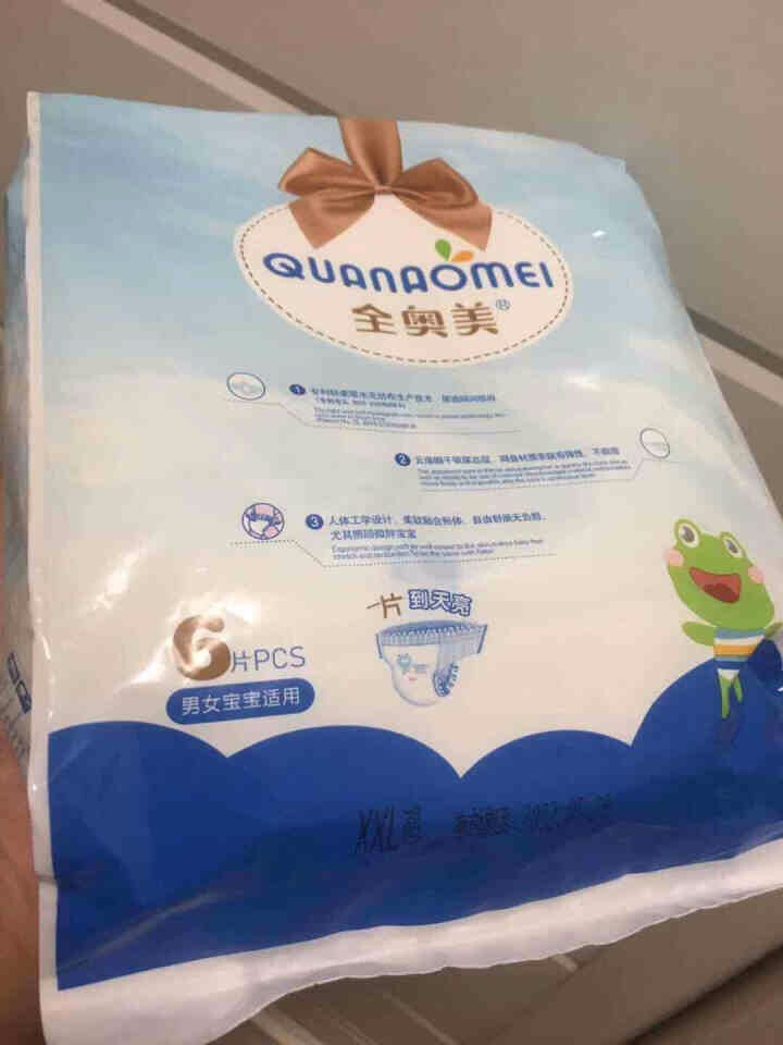 全奥美（Quanaomei）美薄系列婴儿纸尿裤尿不湿拉拉裤活动裤L码 XXL码体验装/6片怎么样，好用吗，口碑，心得，评价，试用报告,第2张