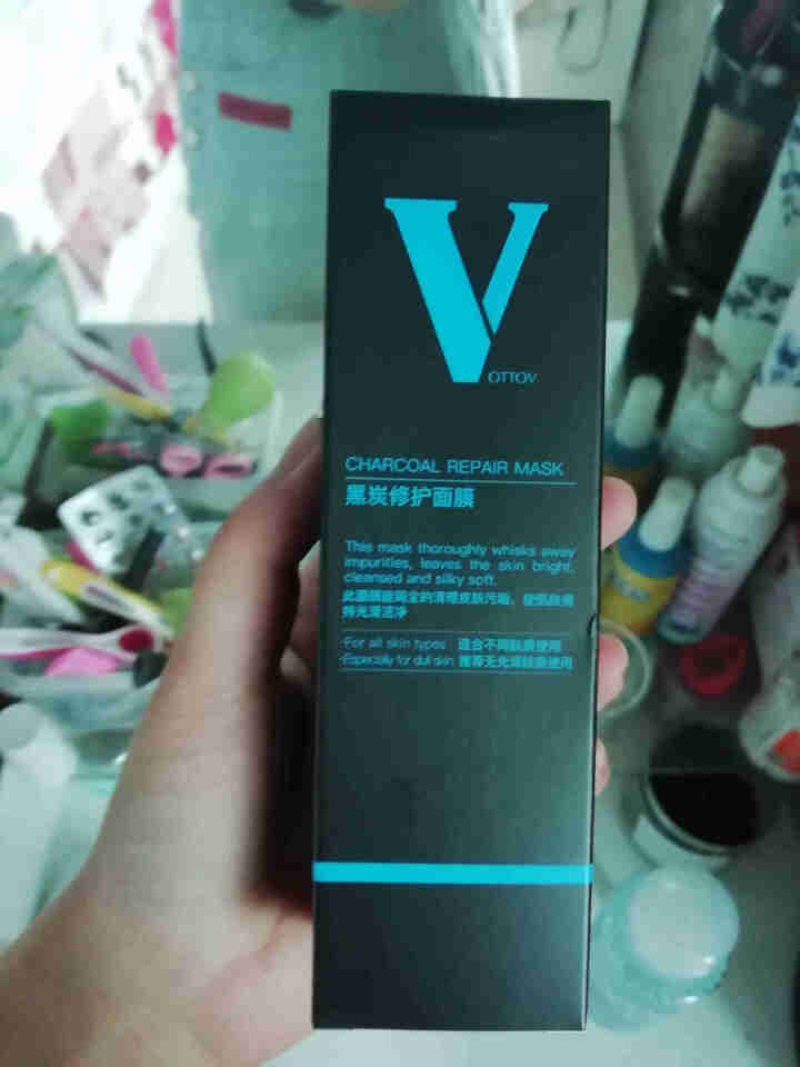 薇特薇（VOTTOV）美国进口深层清洁提亮肤色补水保湿面膜男女温和去黑头粉刺修护收敛毛孔 黑炭修护面膜 100g怎么样，好用吗，口碑，心得，评价，试用报告,第2张