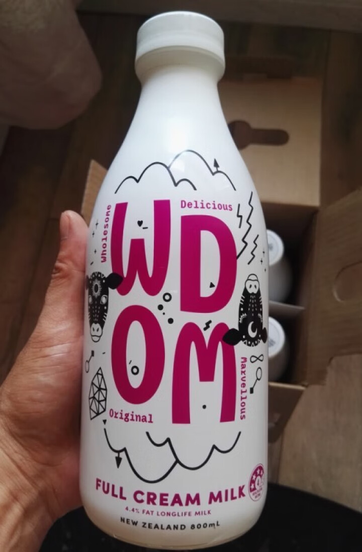 新西兰进口牛奶 渥康WDOM【4.4全脂网红纯牛奶】3.7蛋白质133高钙 800ml/瓶 4瓶装怎么样，好用吗，口碑，心得，评价，试用报告,第3张