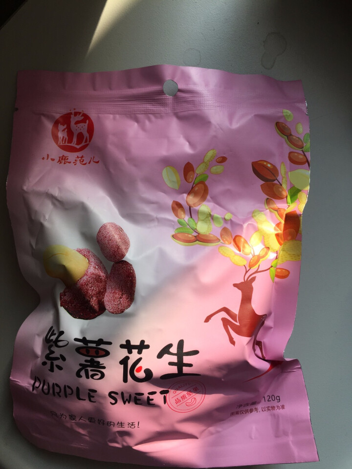 【小鹿范儿】坚果炒货 紫薯花生 干果 休闲零食 紫薯味花生小吃 下酒菜 120G紫薯花生怎么样，好用吗，口碑，心得，评价，试用报告,第2张