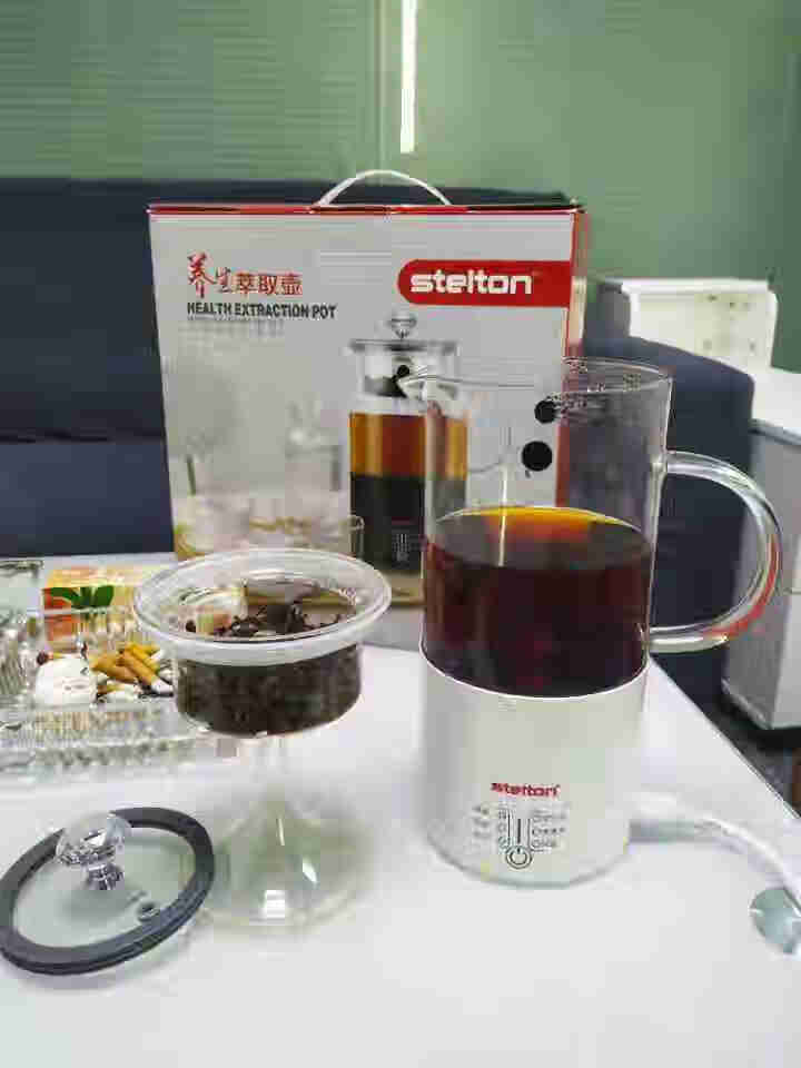 斯特腾（STELTON）养生壶加厚玻璃电烧水壶 喷淋式黑茶煮茶壶 蒸汽电茶壶煮茶器 白色怎么样，好用吗，口碑，心得，评价，试用报告,第3张