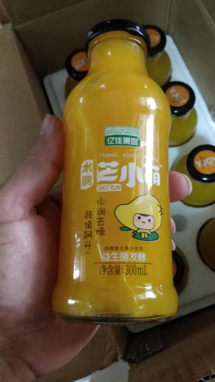 亿佳果园 芒果汁果汁饮料益生菌发酵整箱包邮量贩装300ml*8玻璃瓶怎么样，好用吗，口碑，心得，评价，试用报告,第4张