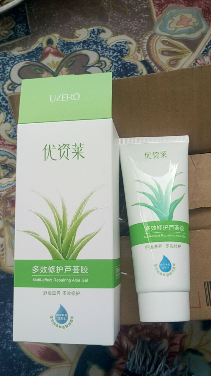 优资莱（UZERO） 多效修护芦荟胶 保湿补水晒后修护护肤品 防晒好搭挡清凉降温滋润男女 多效修护芦荟胶50g*1怎么样，好用吗，口碑，心得，评价，试用报告,第3张